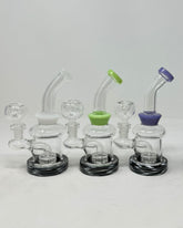 6 Inch Black Wigwag Base Showerhead Perc Mini Rig